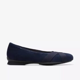 Ballerines Jazmynn Gem en daim bleu marine pour femme