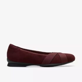 Ballerines Jazmynn Gem en daim merlot pour femme