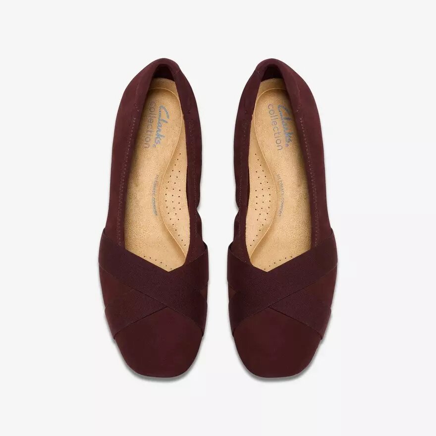 Ballerines Jazmynn Gem en daim merlot pour femme Ballerines Jazmynn Gem en daim merlot pour femme