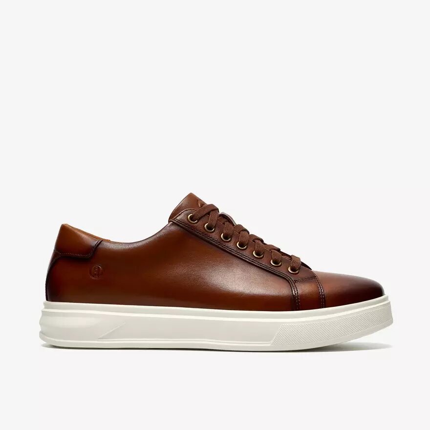 Baskets Goswell Tie en cuir beige pour homme Baskets Goswell Tie en cuir beige pour homme
