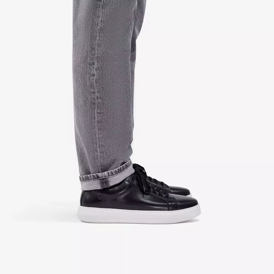 Baskets Goswell Tie en cuir noir pour homme Baskets Goswell Tie en cuir noir pour homme