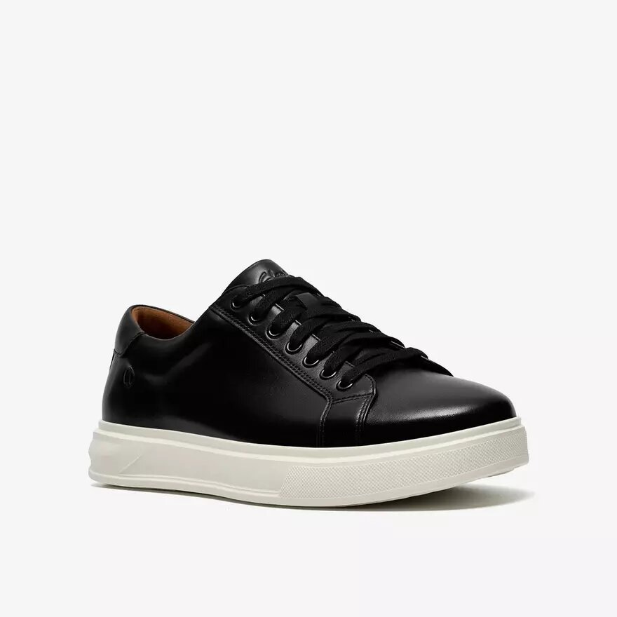 Baskets Goswell Tie en cuir noir pour homme Baskets Goswell Tie en cuir noir pour homme