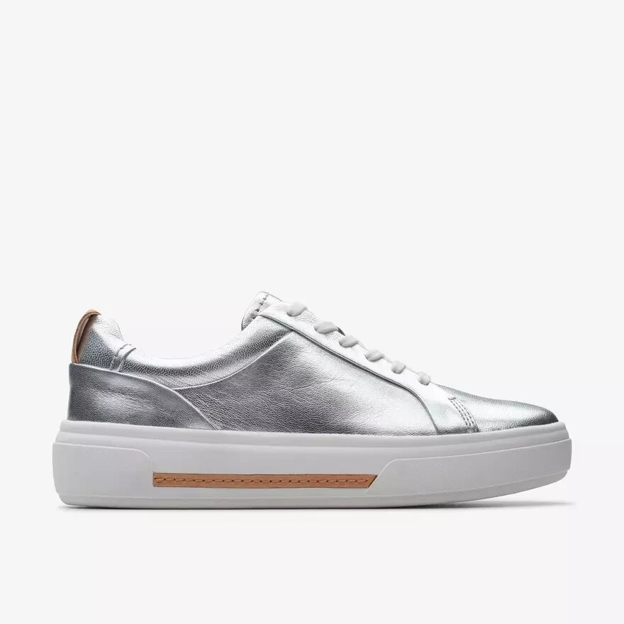 Baskets Hollyhock Walk en cuir argenté pour femme Baskets Hollyhock Walk en cuir argenté pour femme