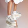 Baskets Hollyhock Walk en cuir argenté pour femme Baskets Hollyhock Walk en cuir argenté pour femme