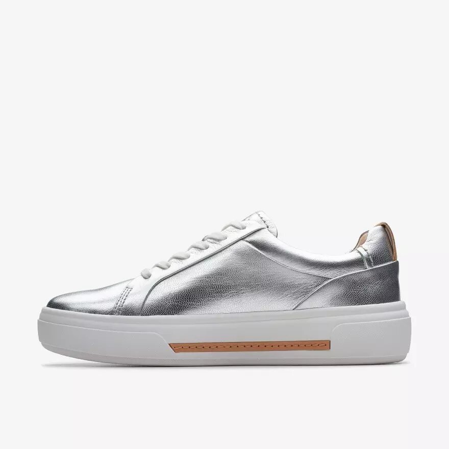 Baskets Hollyhock Walk en cuir argenté pour femme Baskets Hollyhock Walk en cuir argenté pour femme
