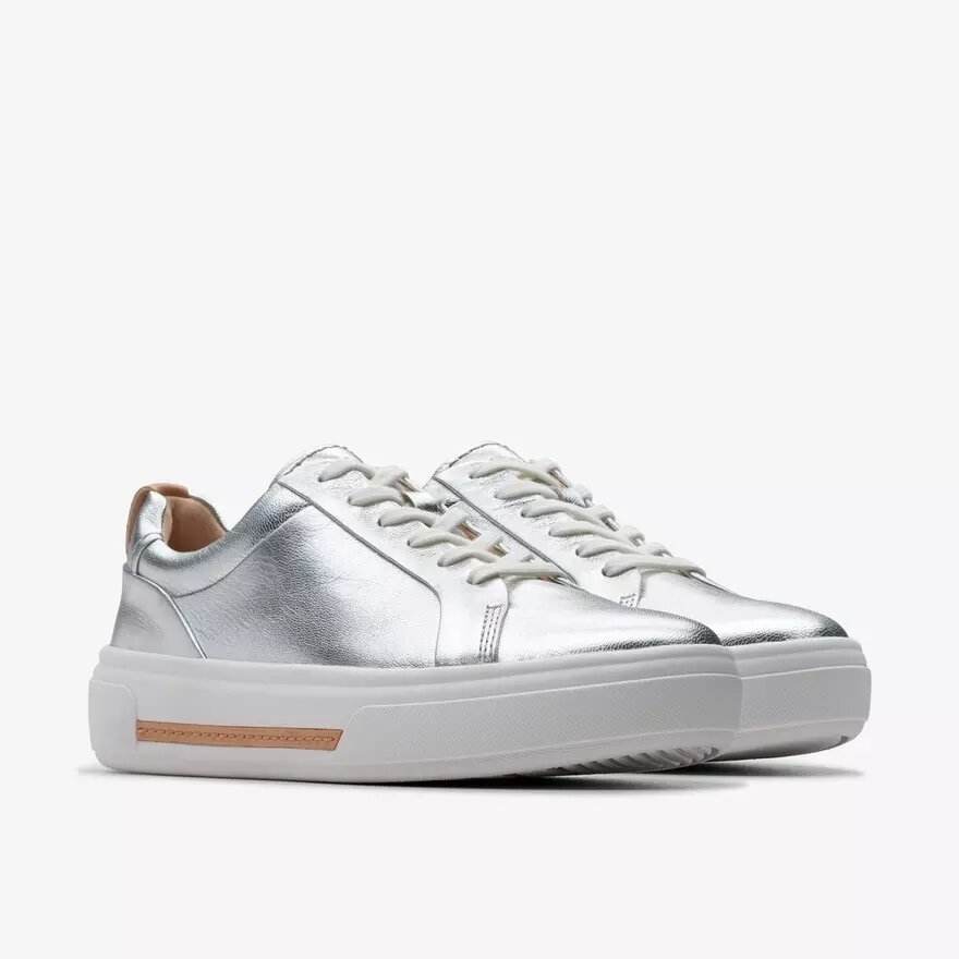 Baskets Hollyhock Walk en cuir argenté pour femme Baskets Hollyhock Walk en cuir argenté pour femme