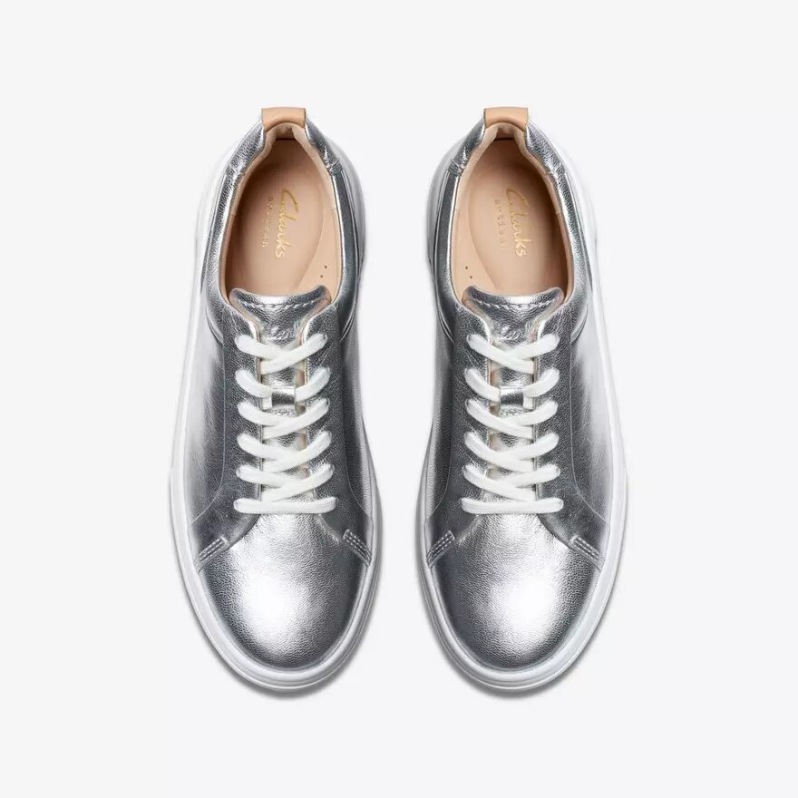 Baskets Hollyhock Walk en cuir argenté pour femme Baskets Hollyhock Walk en cuir argenté pour femme