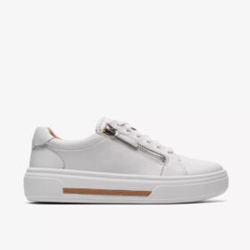 Baskets Hollyrose Zip en cuir blanc pour femme