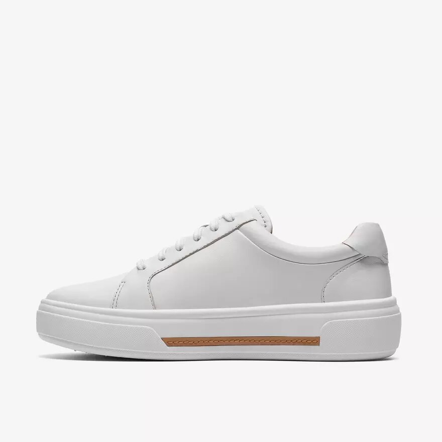 Baskets Hollyrose Zip en cuir blanc pour femme Baskets Hollyrose Zip en cuir blanc pour femme