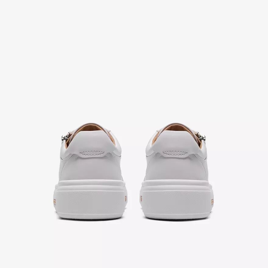 Baskets Hollyrose Zip en cuir blanc pour femme Baskets Hollyrose Zip en cuir blanc pour femme