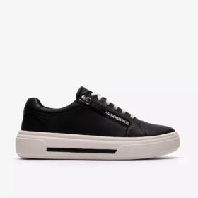 Baskets Hollyrose Zip en cuir noir pour femme Baskets Hollyrose Zip en cuir noir pour femme