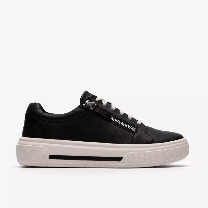 Baskets Hollyrose Zip en cuir noir pour femme Baskets Hollyrose Zip en cuir noir pour femme
