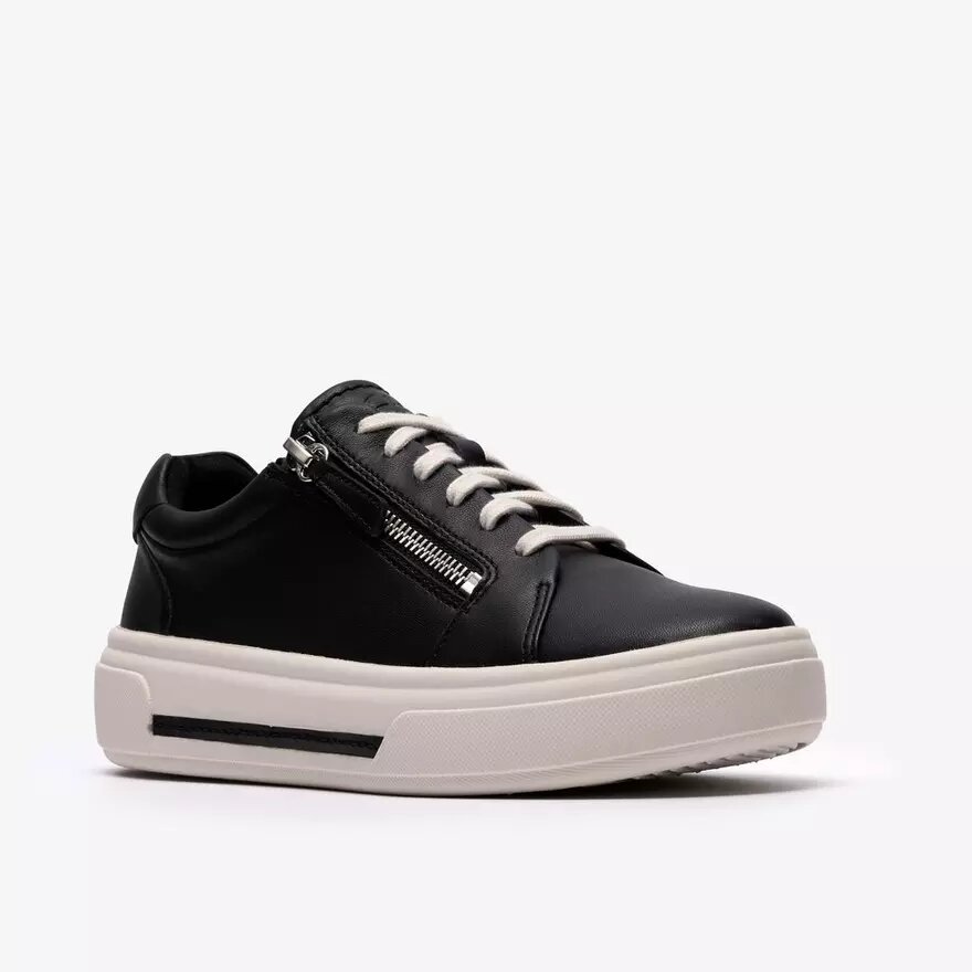 Baskets Hollyrose Zip en cuir noir pour femme Baskets Hollyrose Zip en cuir noir pour femme
