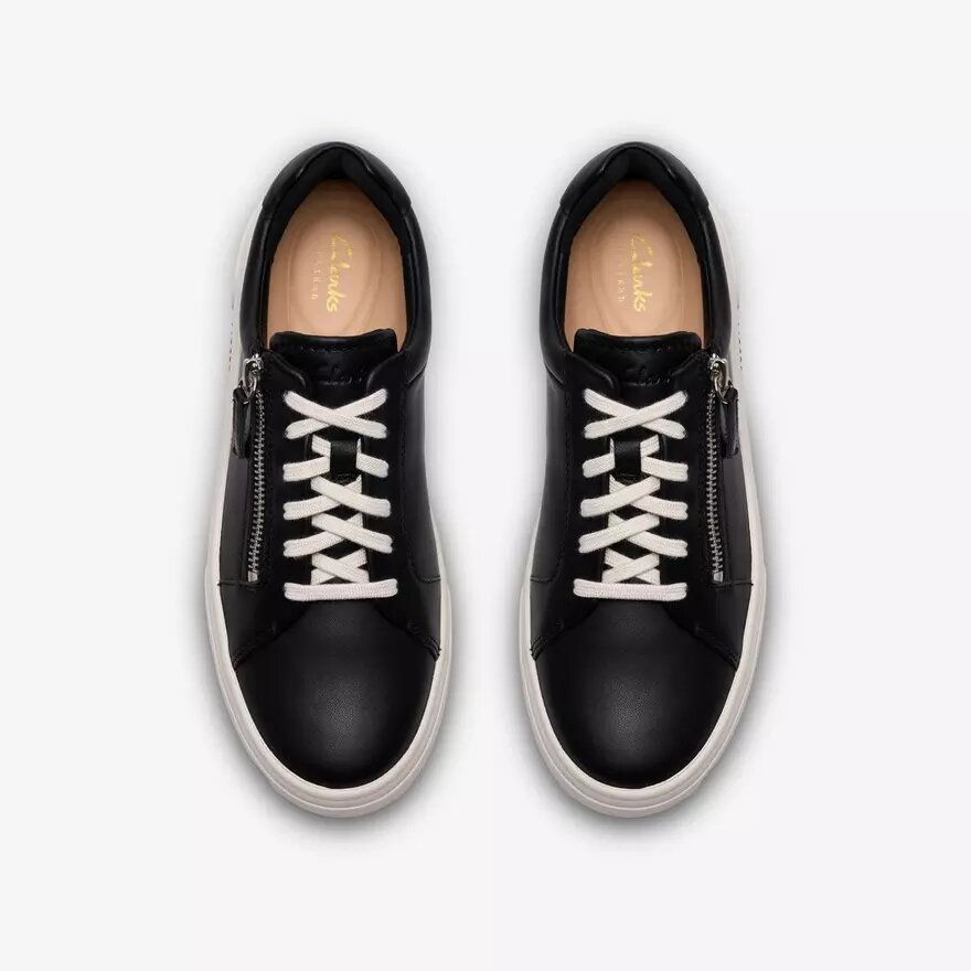 Baskets Hollyrose Zip en cuir noir pour femme Baskets Hollyrose Zip en cuir noir pour femme