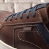 Baskets à lacets Mapstone pour homme en cuir acajou
