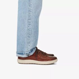 Baskets à lacets Mapstone pour homme en cuir beige
