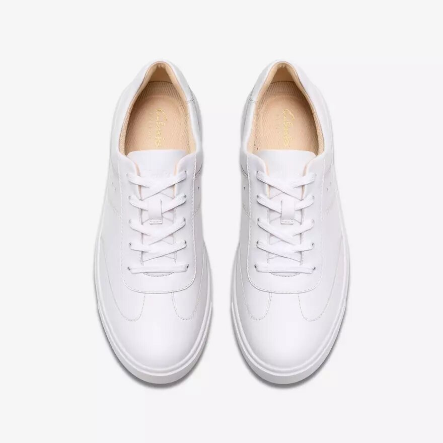 Baskets Makea Court en cuir blanc pour femme Baskets Makea Court en cuir blanc pour femme