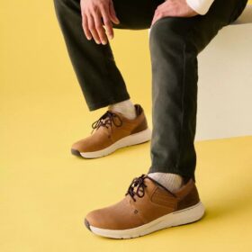 Baskets Motion Trek Pt en cuir beige foncé pour homme