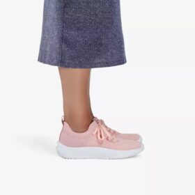 Baskets Solevana Lace rose poudré pour femme
