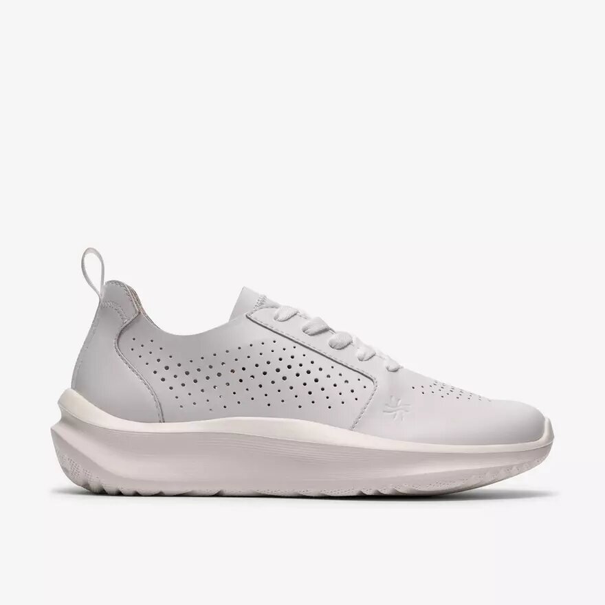 Baskets Solevana pour femme en cuir blanc Baskets Solevana pour femme en cuir blanc