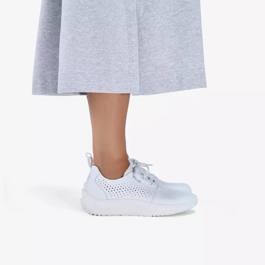Baskets Solevana pour femme en cuir blanc Baskets Solevana pour femme en cuir blanc