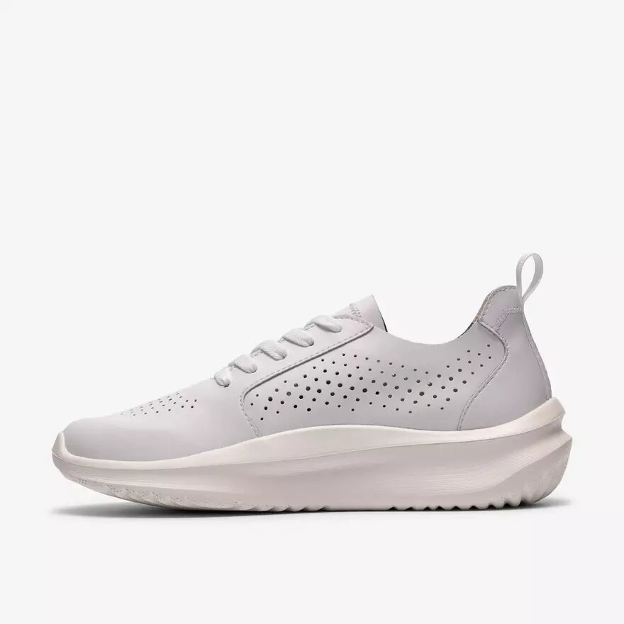 Baskets Solevana pour femme en cuir blanc Baskets Solevana pour femme en cuir blanc