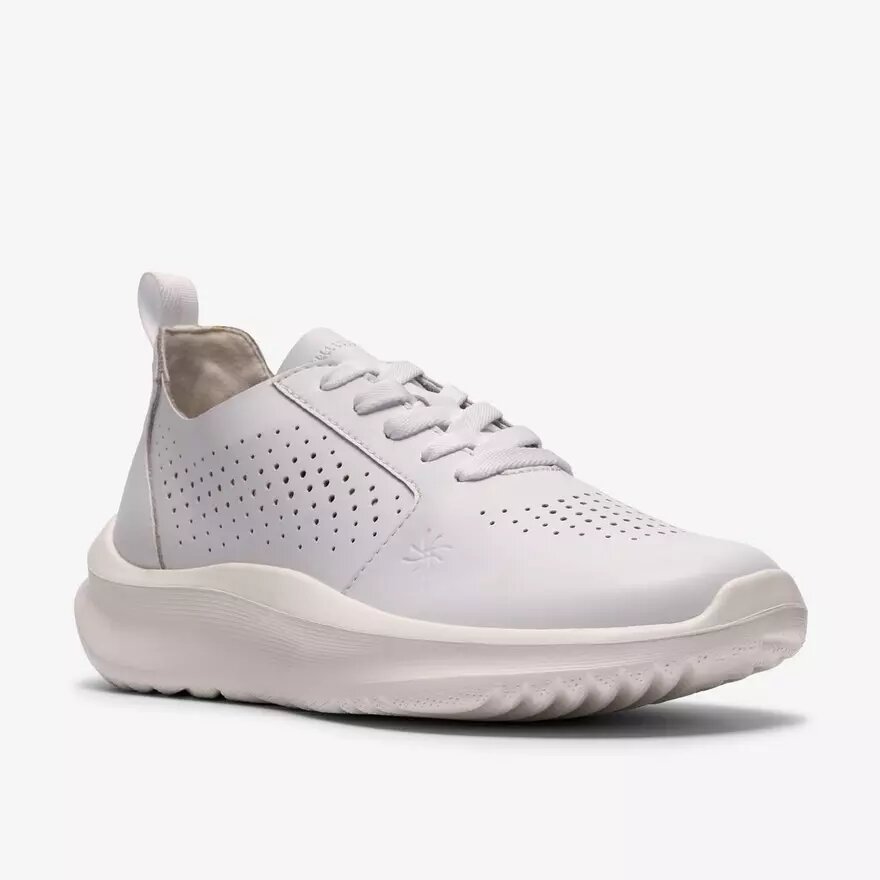 Baskets Solevana pour femme en cuir blanc Baskets Solevana pour femme en cuir blanc
