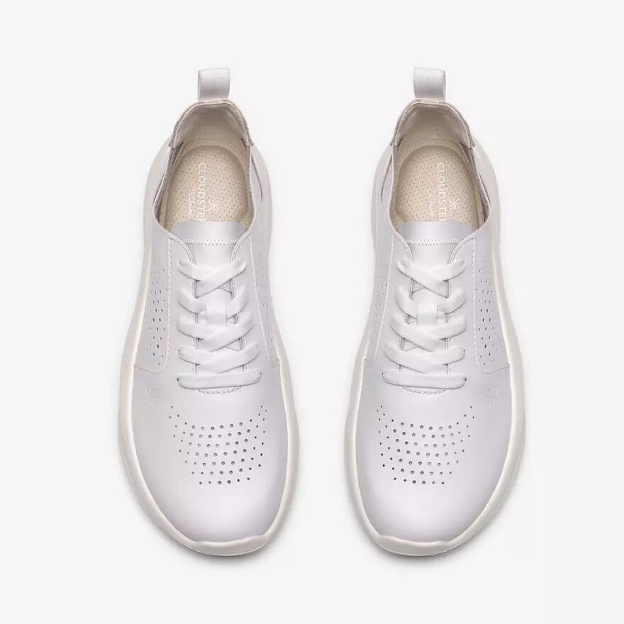 Baskets Solevana pour femme en cuir blanc Baskets Solevana pour femme en cuir blanc