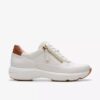 Baskets Tivoli Zip pour femme en cuir blanc cassé Baskets Tivoli Zip pour femme en cuir blanc cassé