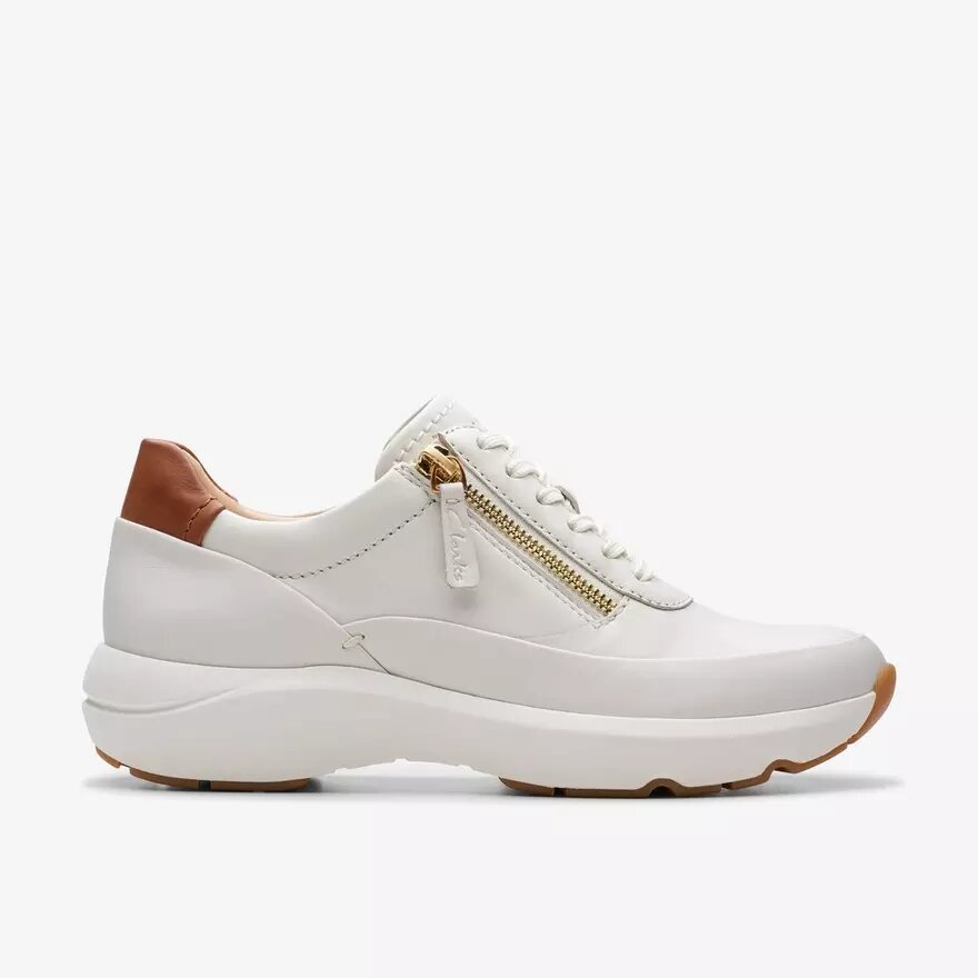 Baskets Tivoli Zip pour femme en cuir blanc cassé Baskets Tivoli Zip pour femme en cuir blanc cassé