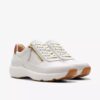 Baskets Tivoli Zip pour femme en cuir blanc cassé Baskets Tivoli Zip pour femme en cuir blanc cassé