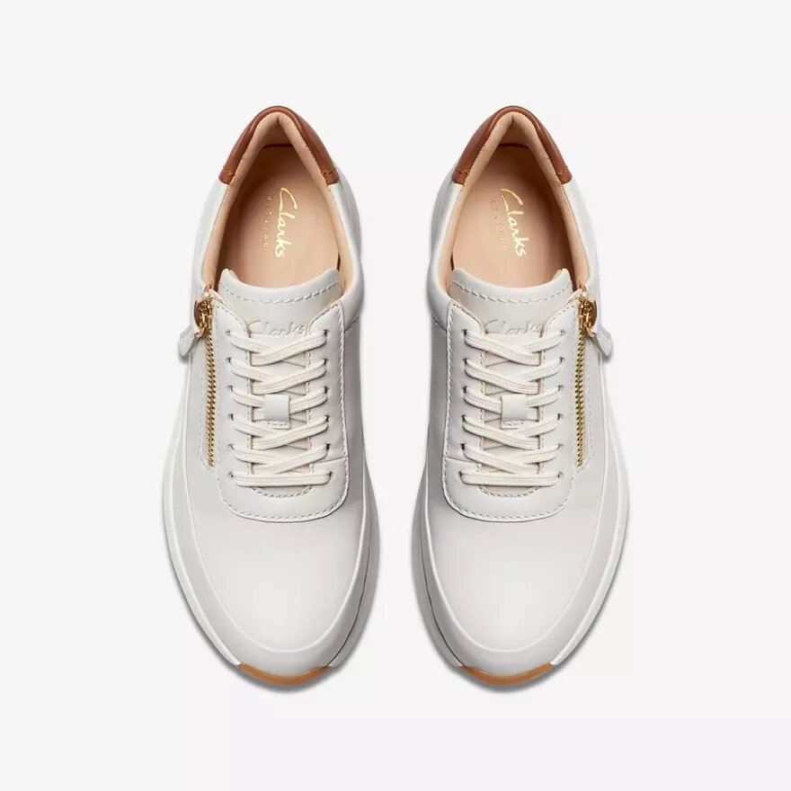 Baskets Tivoli Zip pour femme en cuir blanc cassé Baskets Tivoli Zip pour femme en cuir blanc cassé