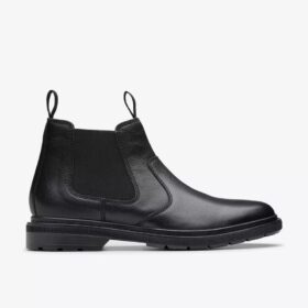 Bottes Chelsea Burchill pour homme en cuir noir