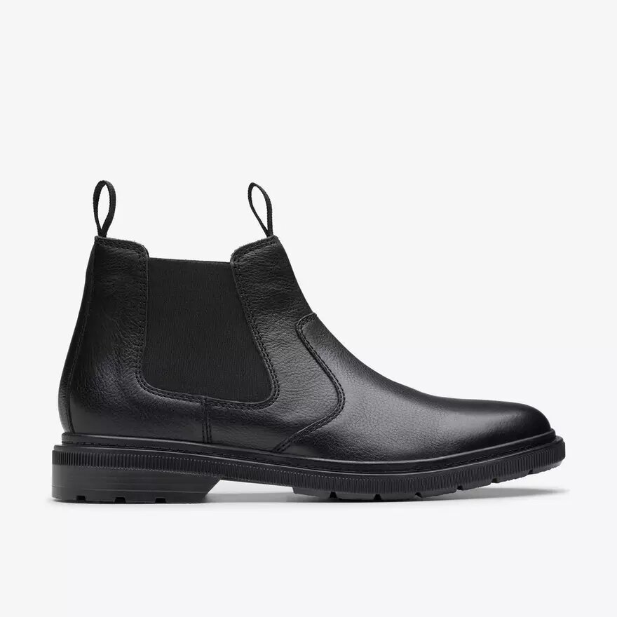 Bottes Chelsea Burchill pour homme en cuir noir Bottes Chelsea Burchill pour homme en cuir noir