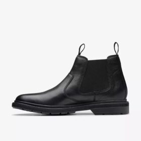 Bottes Chelsea Burchill pour homme en cuir noir