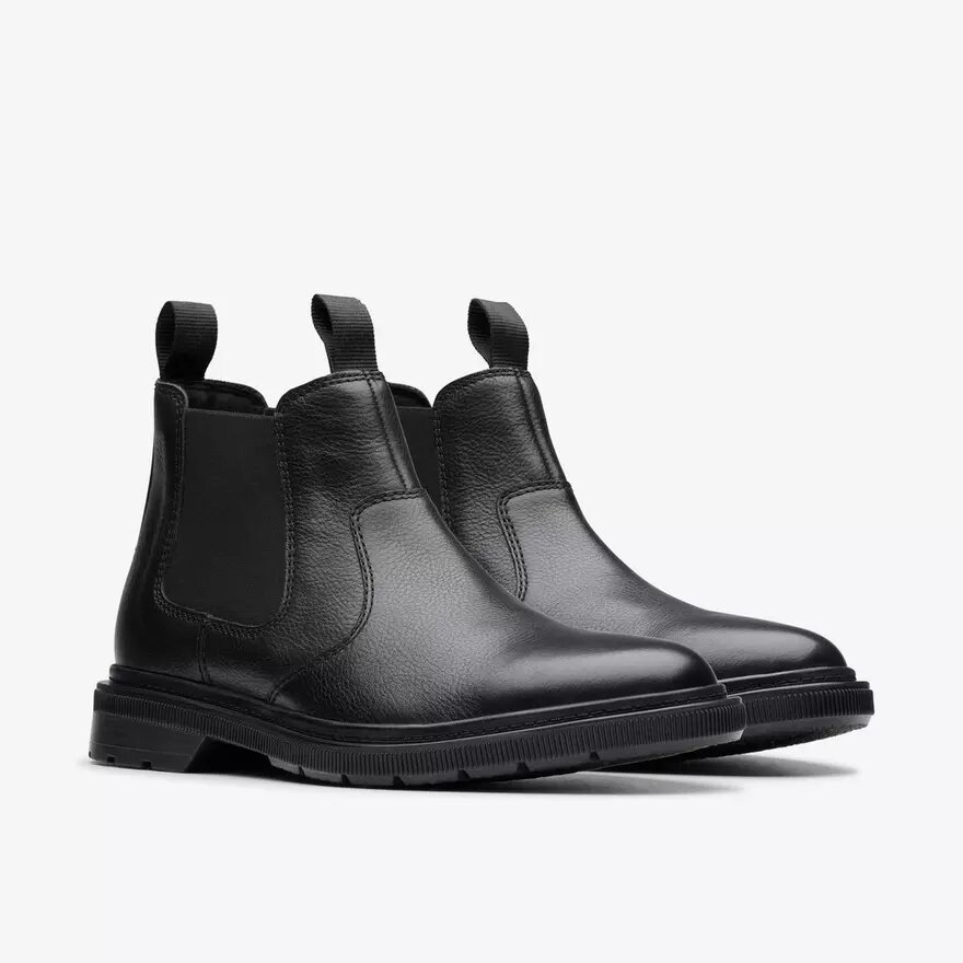 Bottes Chelsea Burchill pour homme en cuir noir Bottes Chelsea Burchill pour homme en cuir noir