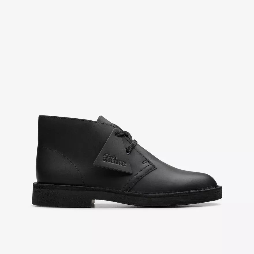 Bottes Desert Boot pour garçons, en cuir noir, grande taille Bottes Desert Boot pour garçons, en cuir noir, grande taille