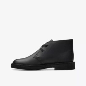 Bottes Desert Boot pour garçons, en cuir noir, grande taille