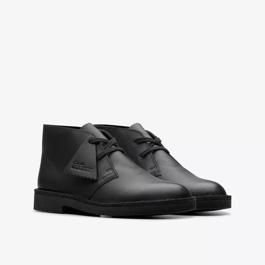 Bottes Desert Boot pour garçons, en cuir noir, grande taille Bottes Desert Boot pour garçons, en cuir noir, grande taille