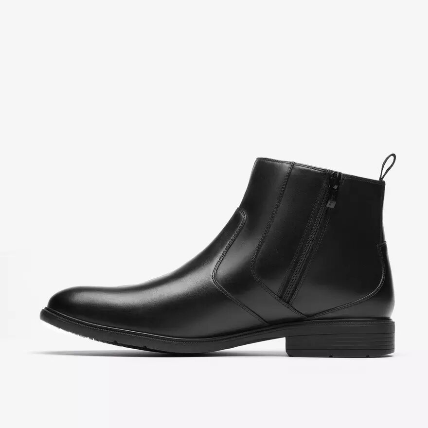 Bottes habillées Steadwell Zip en cuir noir pour homme Bottes habillées Steadwell Zip en cuir noir pour homme