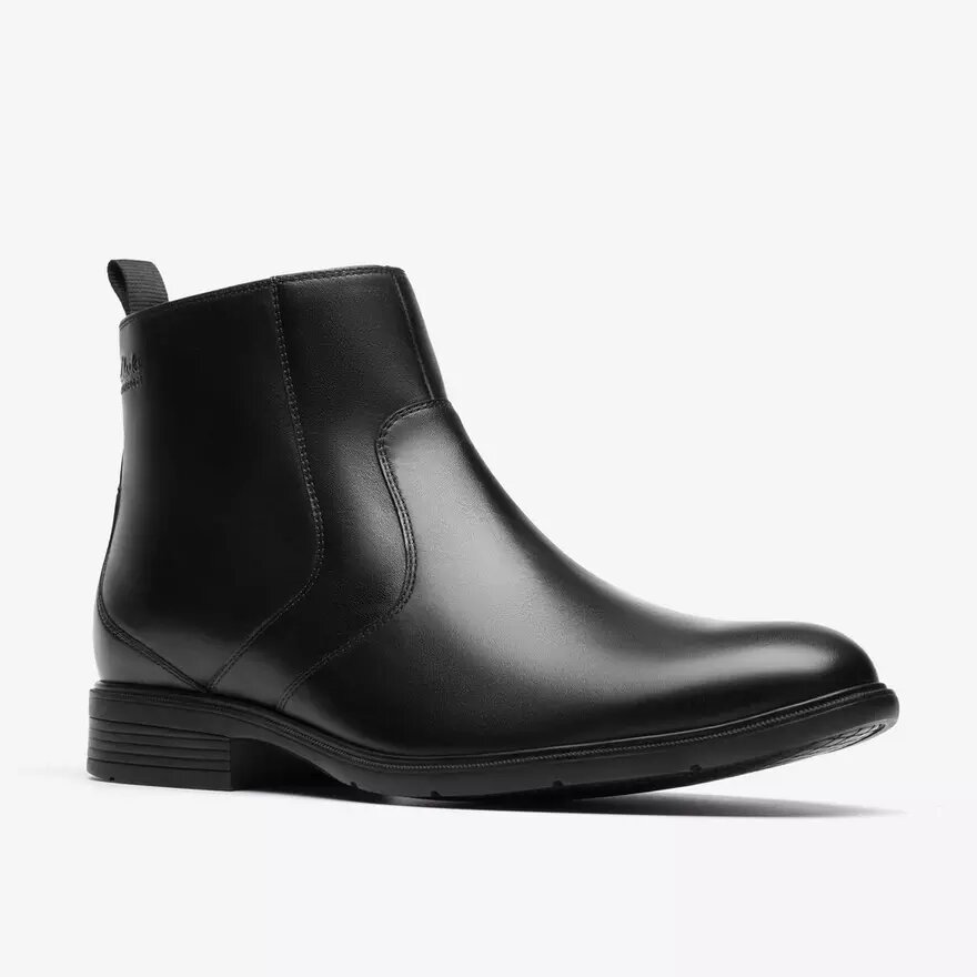 Bottes habillées Steadwell Zip en cuir noir pour homme Bottes habillées Steadwell Zip en cuir noir pour homme