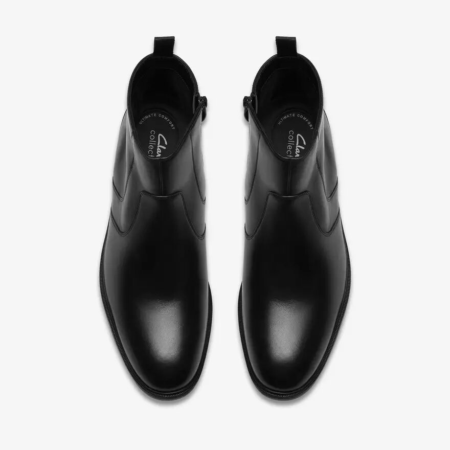 Bottes habillées Steadwell Zip en cuir noir pour homme Bottes habillées Steadwell Zip en cuir noir pour homme