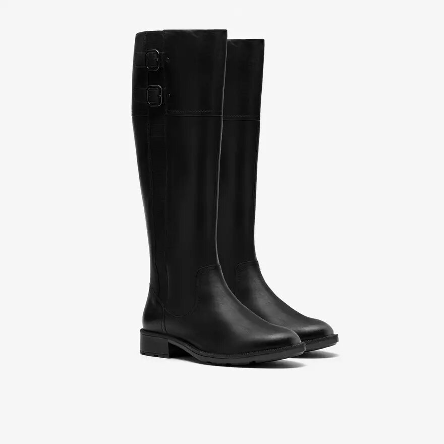 Bottes hautes en cuir noir Adalynn Hope pour femme Bottes hautes en cuir noir Adalynn Hope pour femme