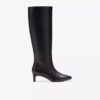 Bottes hautes en cuir noir Edina pour femme, taille genou, US Bottes hautes en cuir noir Edina pour femme, taille genou, US