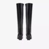 Bottes hautes en cuir noir Edina pour femme, taille genou, US Bottes hautes en cuir noir Edina pour femme, taille genou, US