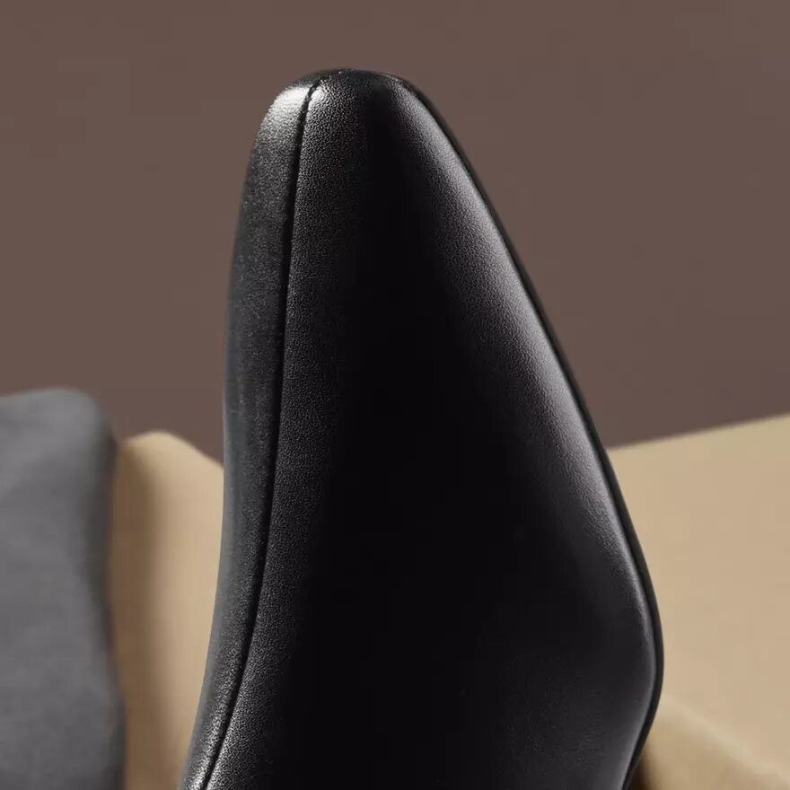 Bottes hautes en cuir noir Edina pour femme, taille genou, US Bottes hautes en cuir noir Edina pour femme, taille genou, US