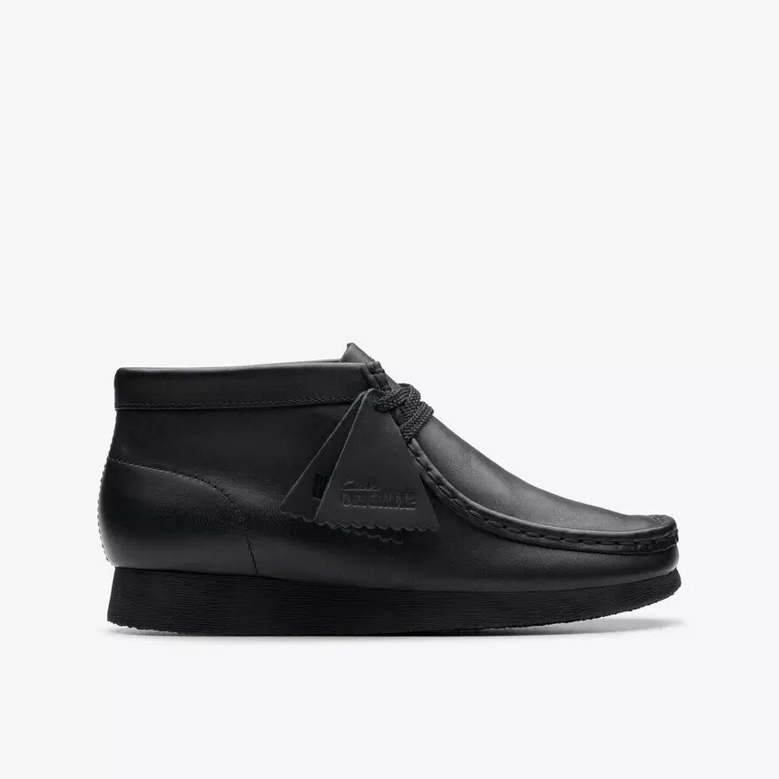 Bottes Wallabee pour enfants – Modèle Wallabee en cuir noir pour les plus grands Bottes Wallabee pour enfants – Modèle Wallabee en cuir noir pour les plus grands