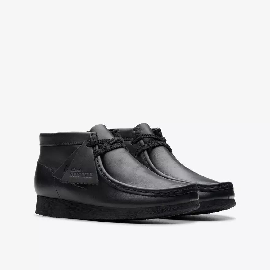 Bottes Wallabee pour enfants – Modèle Wallabee en cuir noir pour les plus grands Bottes Wallabee pour enfants – Modèle Wallabee en cuir noir pour les plus grands
