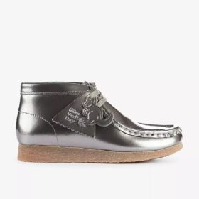 Bottes Wallabee pour garçon Wallabees en cuir verni argenté pour grands enfants