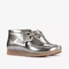 Bottes Wallabee pour garçon Wallabees en cuir verni argenté pour grands enfants